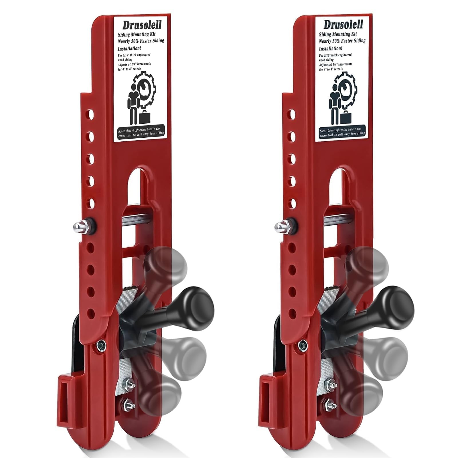 Drusolell Siding Installation Tools, Mounting Kit with 5/16 Inch, red