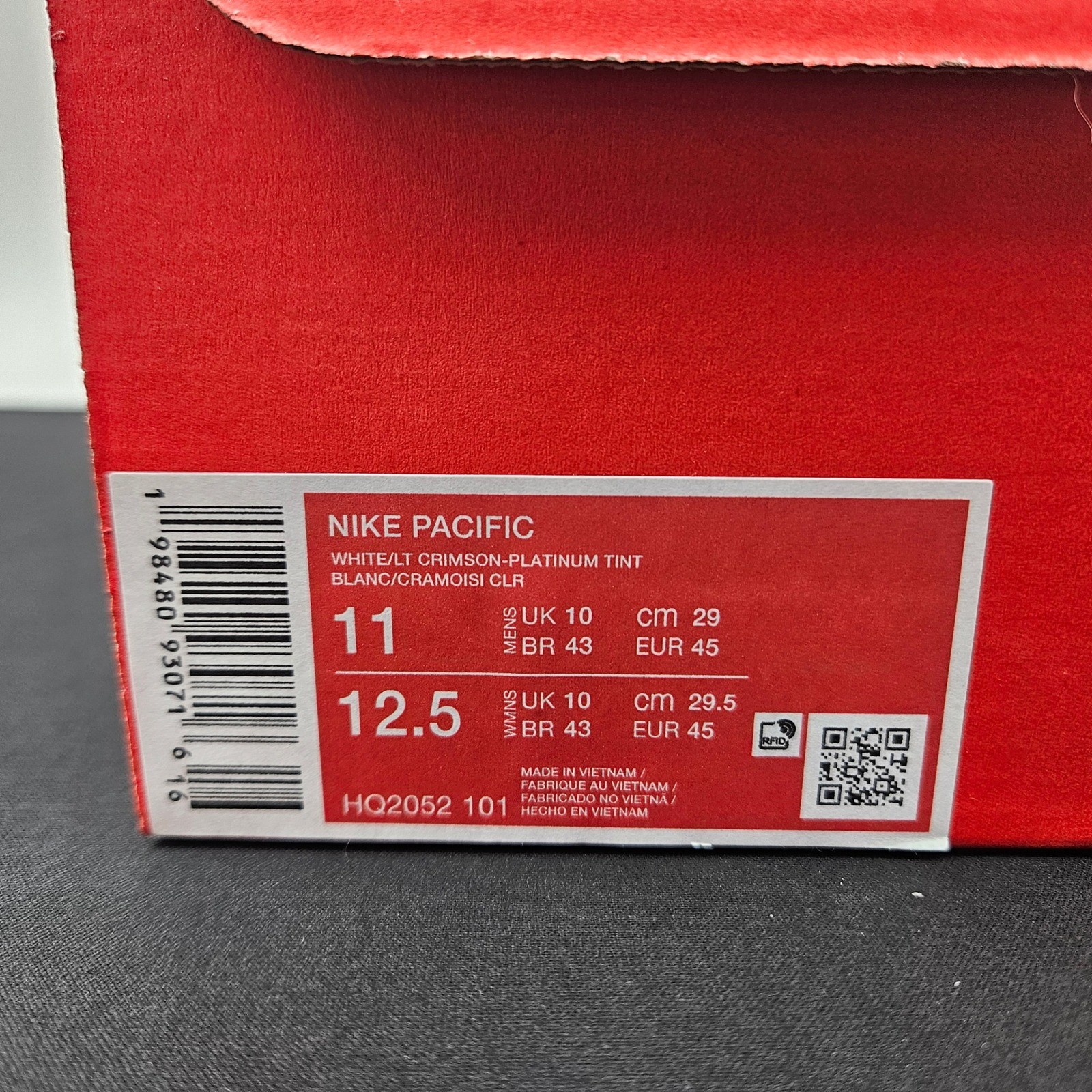 Nike Pacific Mens Sz 11 White Lt Crimson Platinum Tint HQ2052-101 Retro Sneakers