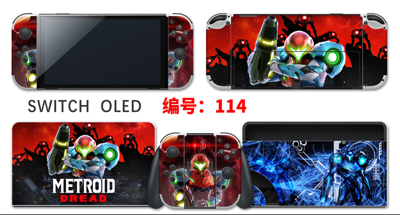 Vinyl Decal Skin Sticker Protector for Nintendo Switch OLED Metroid Dread #114