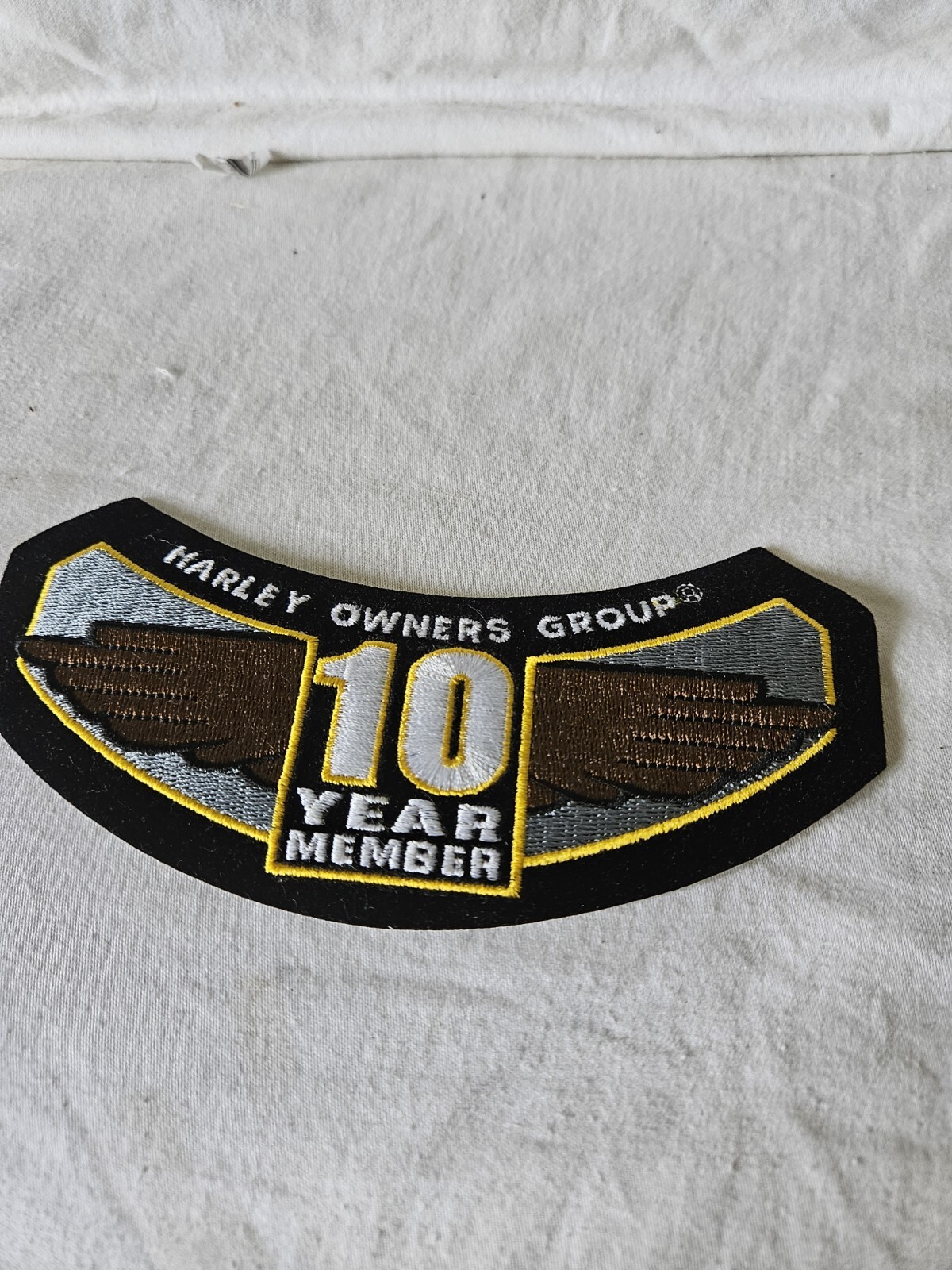 10 Year Member HOG Harley Owners Group Embroidered Rocker Patch