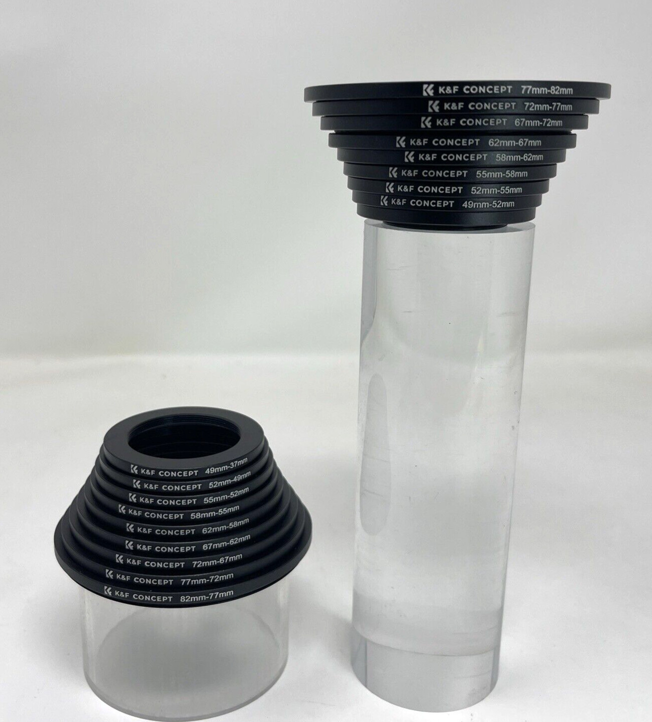 K&F Concept 18pc Filter Ring Adapter Kit 37 49 52 55 58 62 67 72 77 82mm Step Up
