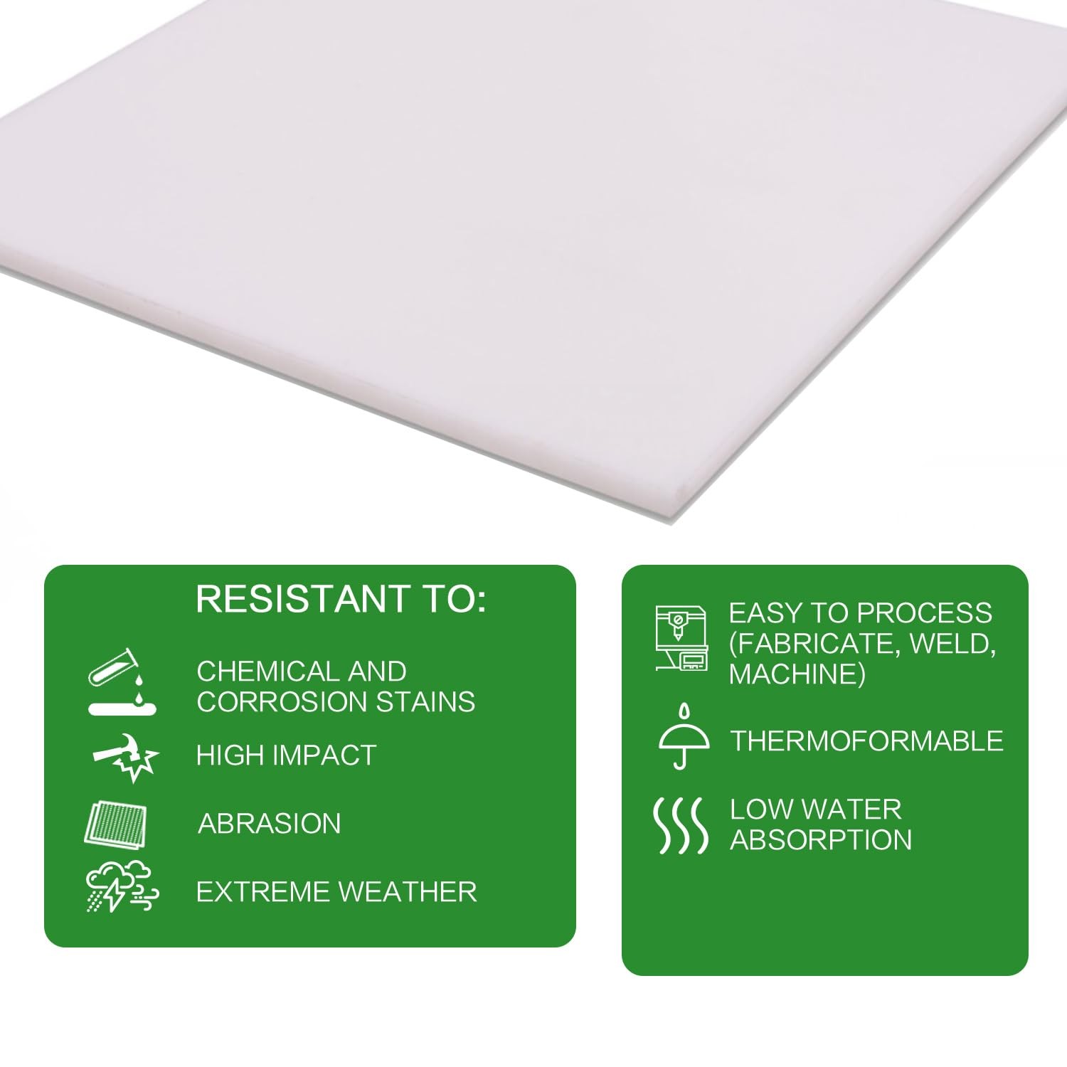 Bocolon High Density Polyethylene Sheets HDPE Plastic Sheet Board for DIY, H...