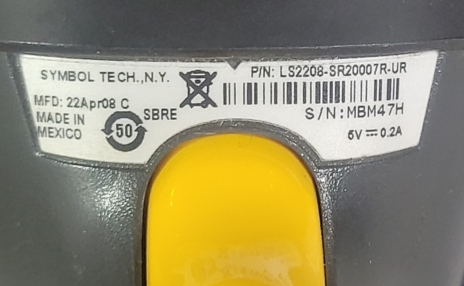 Symbol LS2208 USB Barcode Scanner POS Laser Reader w Cable Tested