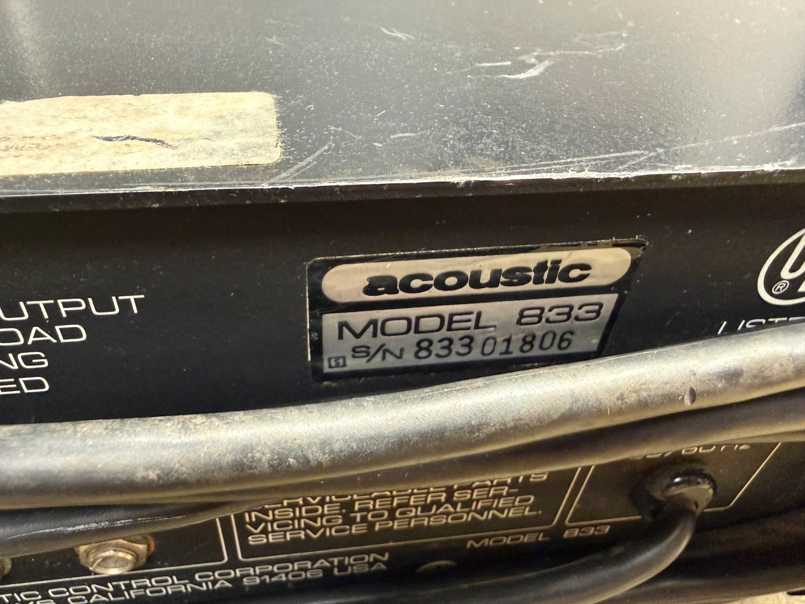 ACOUSTIC 833 POWER AMPLIFIER