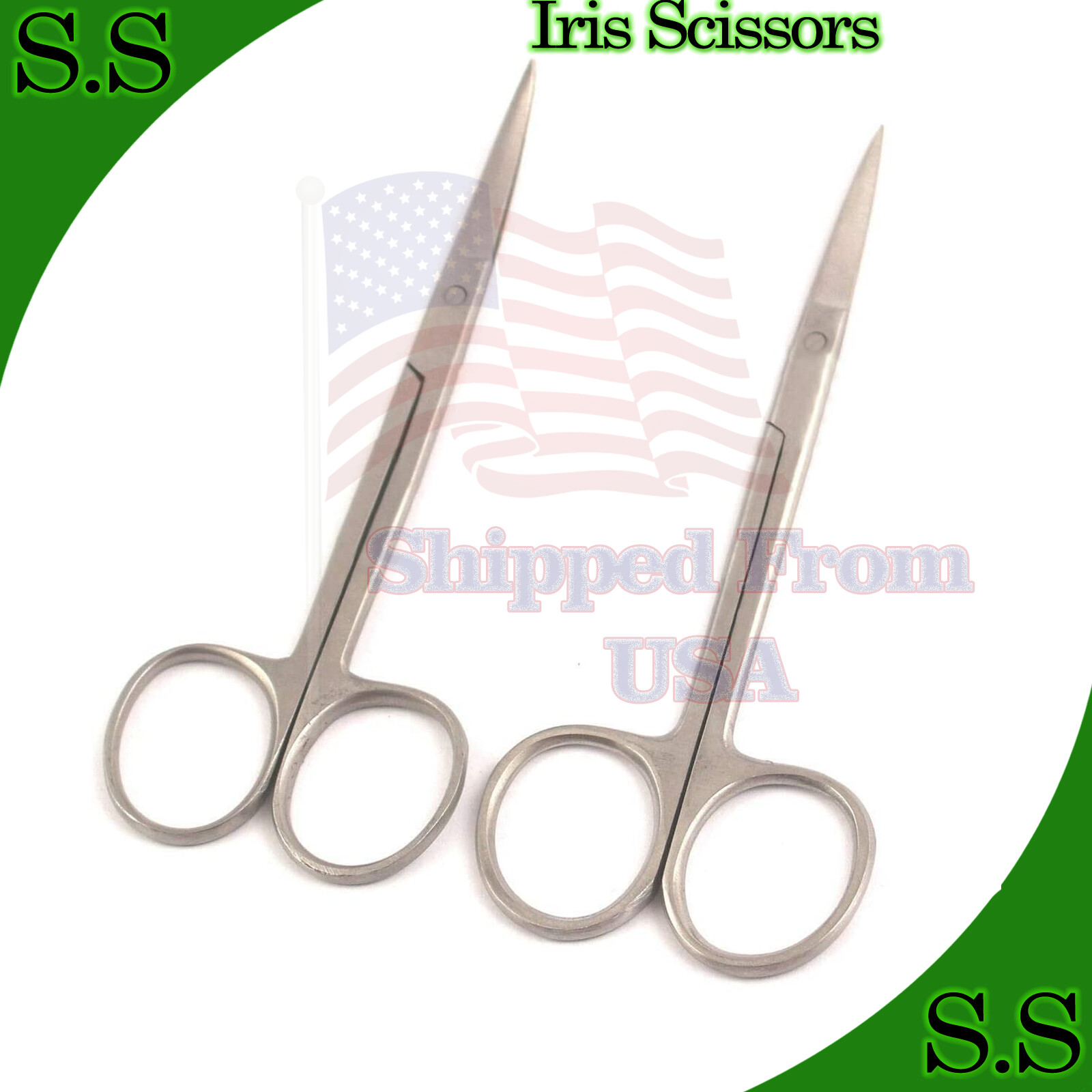 10 ASSORTED IRIS SCISSORS 3.5" STRAIGHT + CURVED