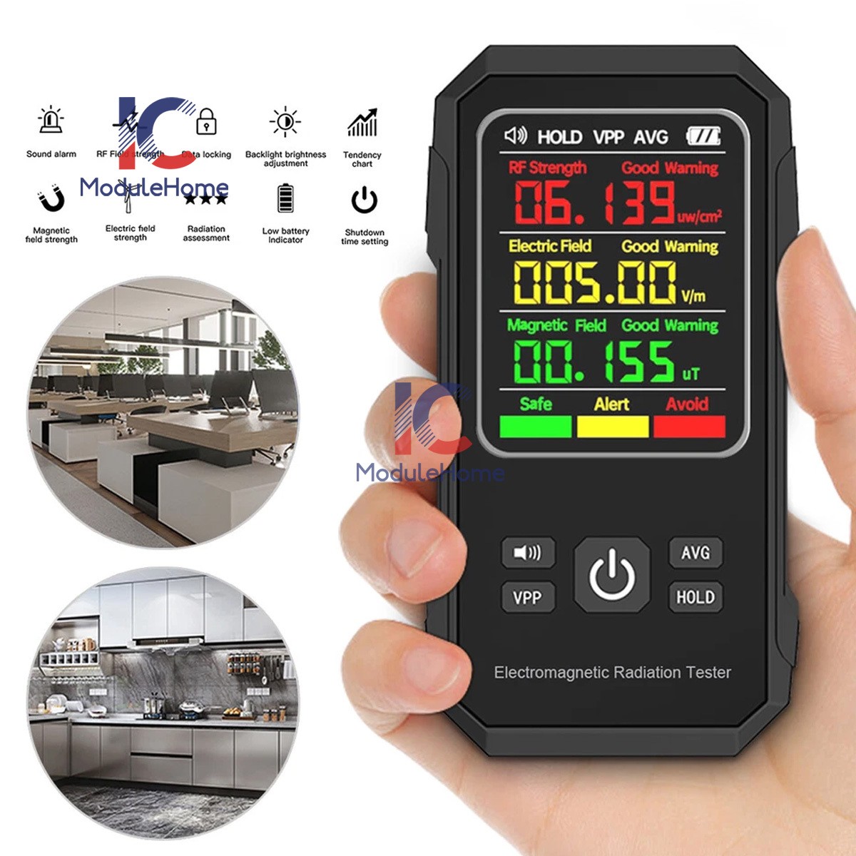 Geiger Counter Nuclear Radiation Electromagnetic Digital LCD EMF Meter Detectors