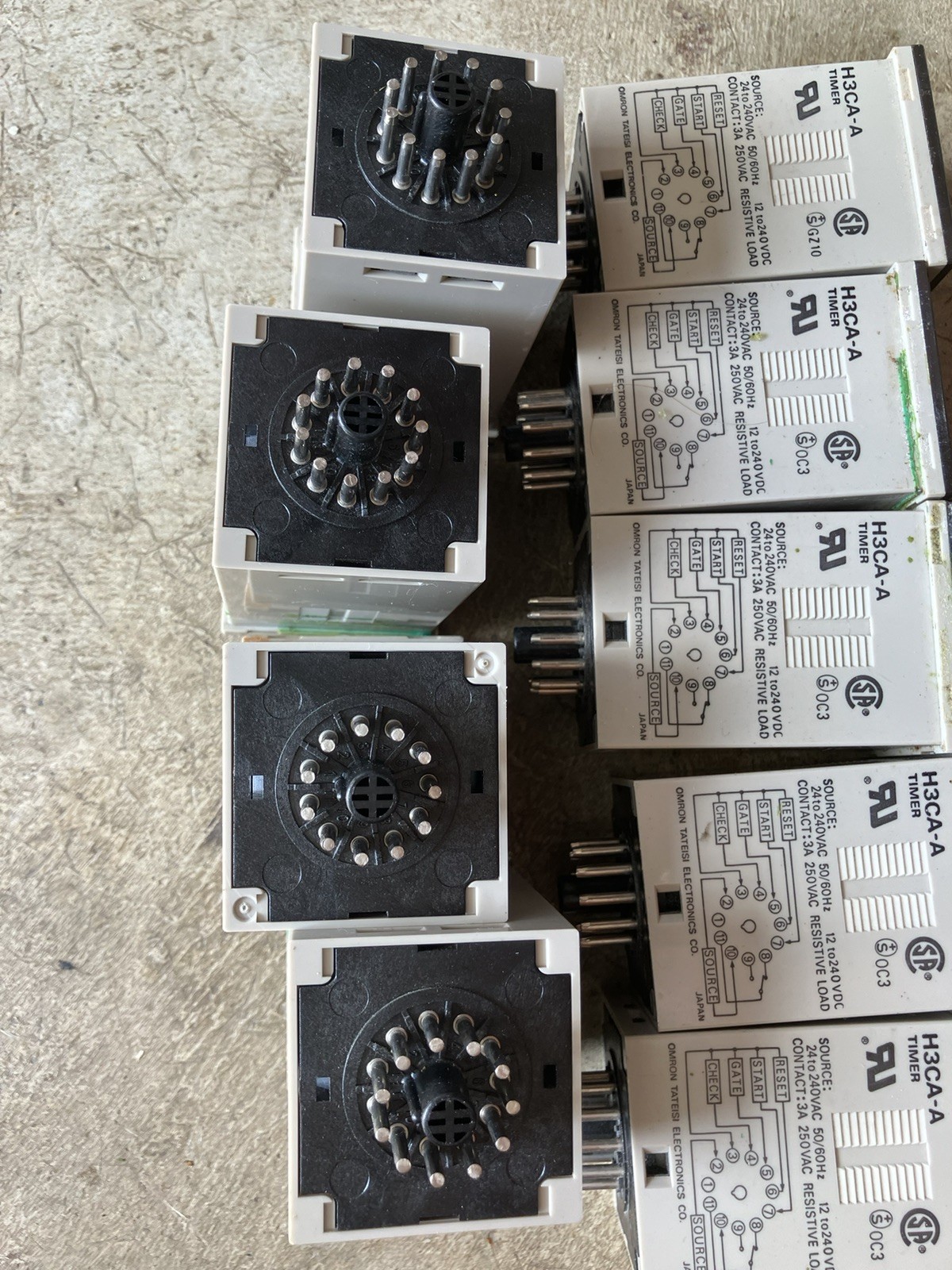 Lot Of 9 Untested Omron H3CA-A Digital Timer Relays 11 pin