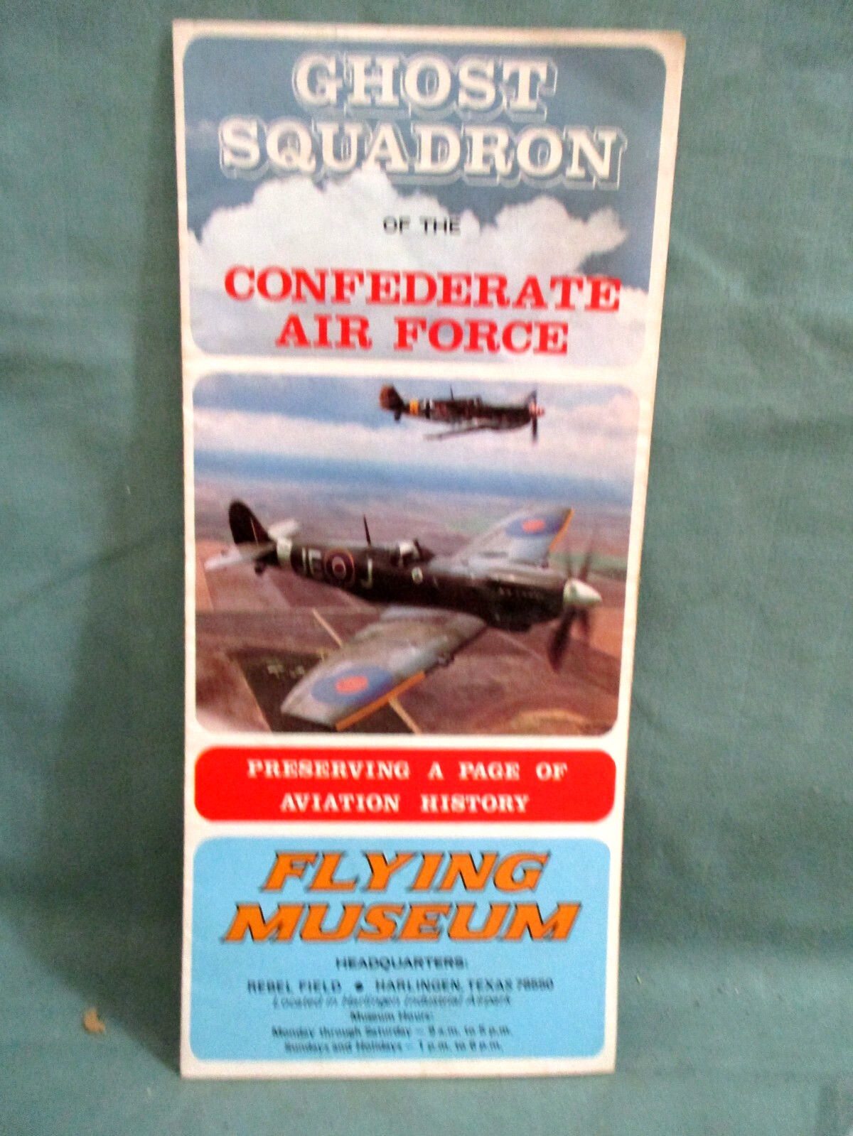 Vintage Flying Museum pamplet "Ghost Squadron" Rebel Field - Harlingen TX