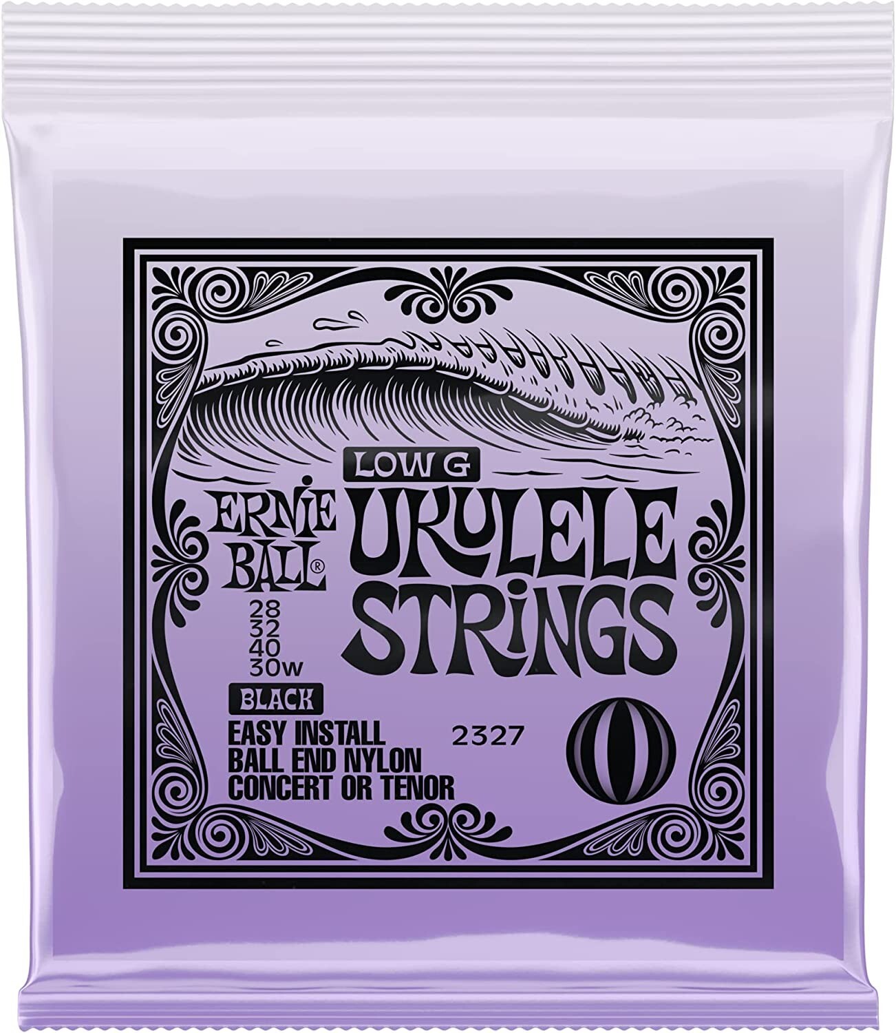 Concert & Tenor Nylon Ball End Ukulele Strings Wound G P02327 Low-G Black