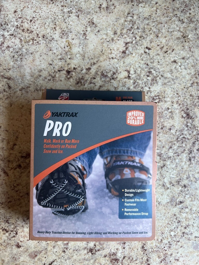 Yaktrax Pro Grips Traction: Built for Running, Light Hiking, Snow - Size Large