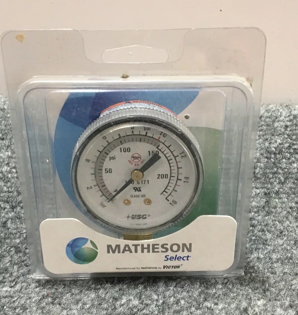 New Matheson Select 1424-0544 2" 232 PSIG Gauge USG