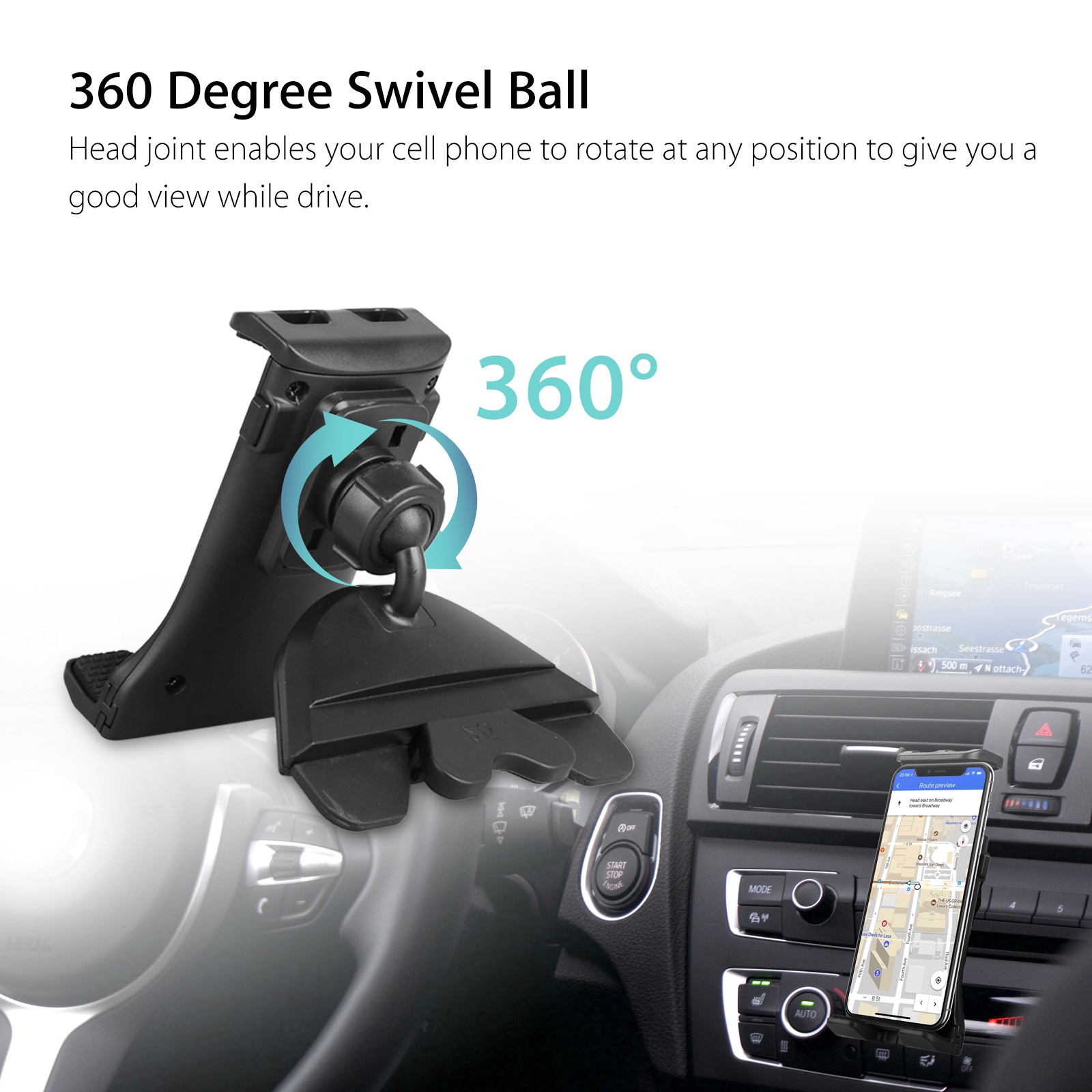 Universal Adjust Car CD Slot Mount Holder Fr iPad/Galaxy Tab/Tablet/Phone 4-14''