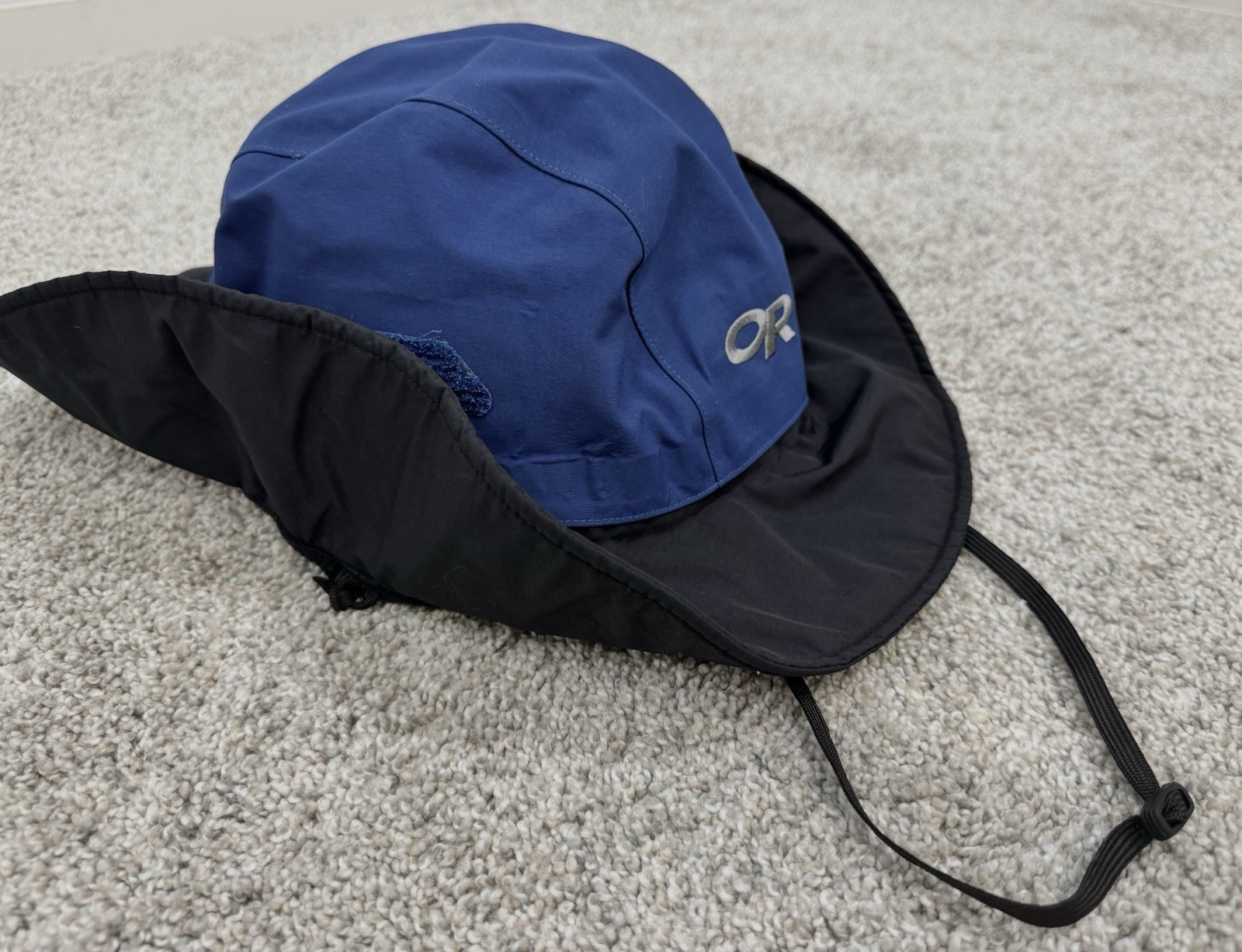 Outdoor Research OR Gore-Tex Sombero Hat Large Blue Black Seattle Rain Hat