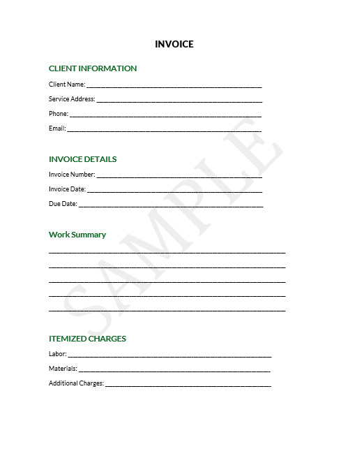 Editable Contractor Business Forms Bundle – Work Order, Invoice, Estimate & More
