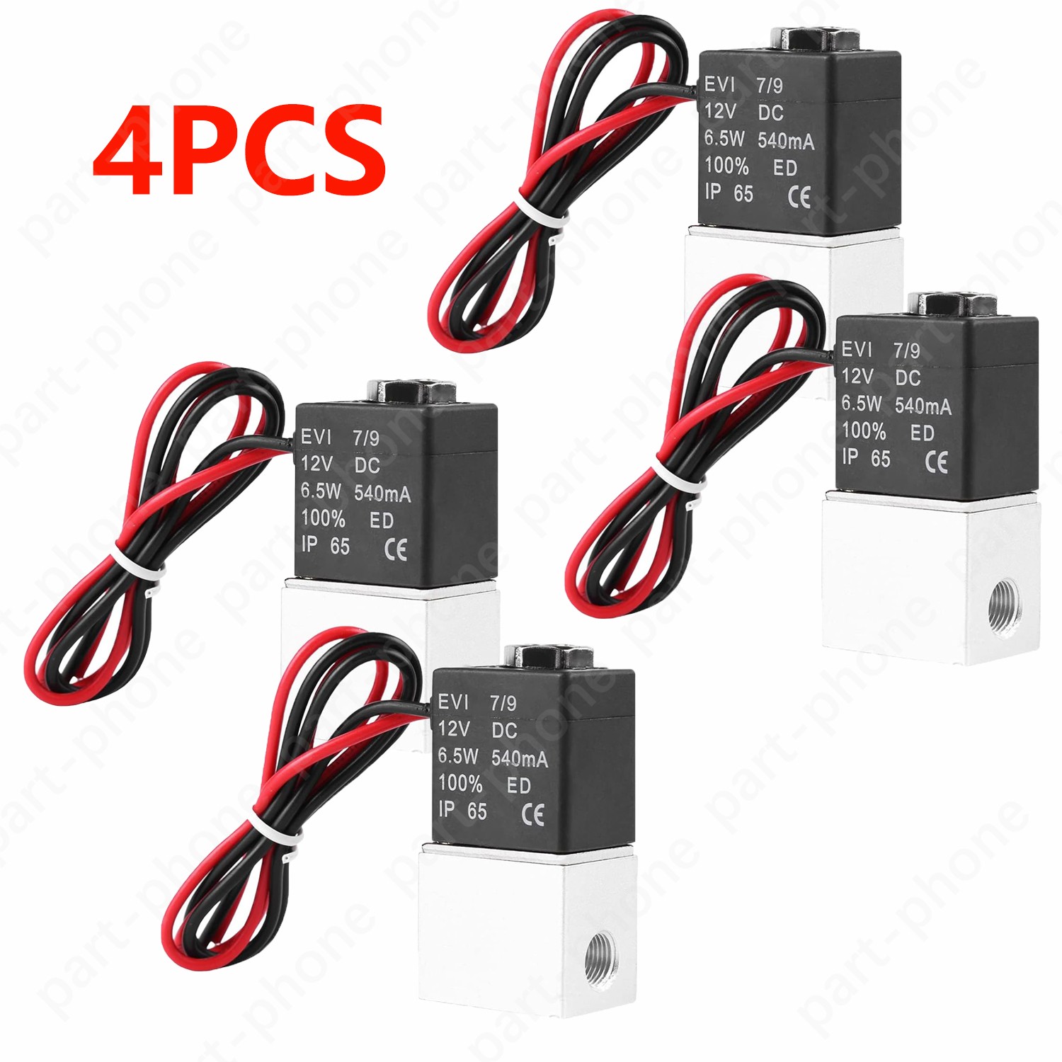 4PCS 1/8" Fast Response Electric Air Water Solenoid Valve Normally Closed DC 12V