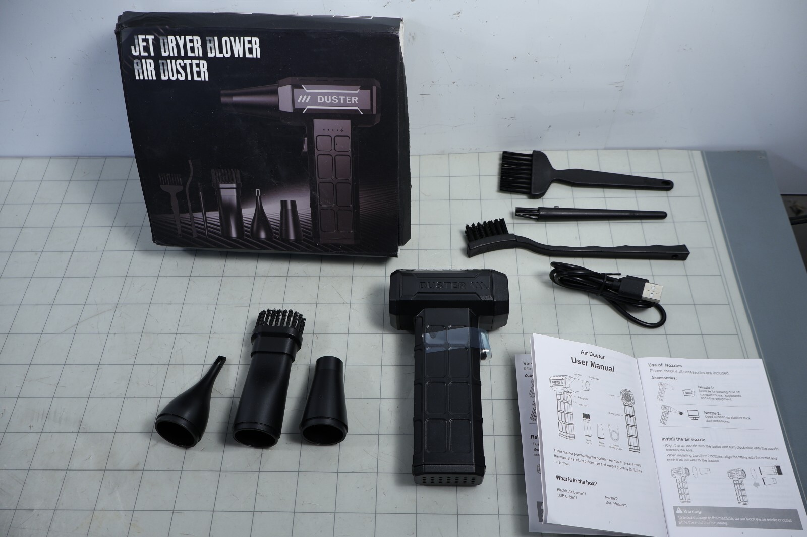 Jet Dryer Blower Air Duster with Attachments and Brushes NEW