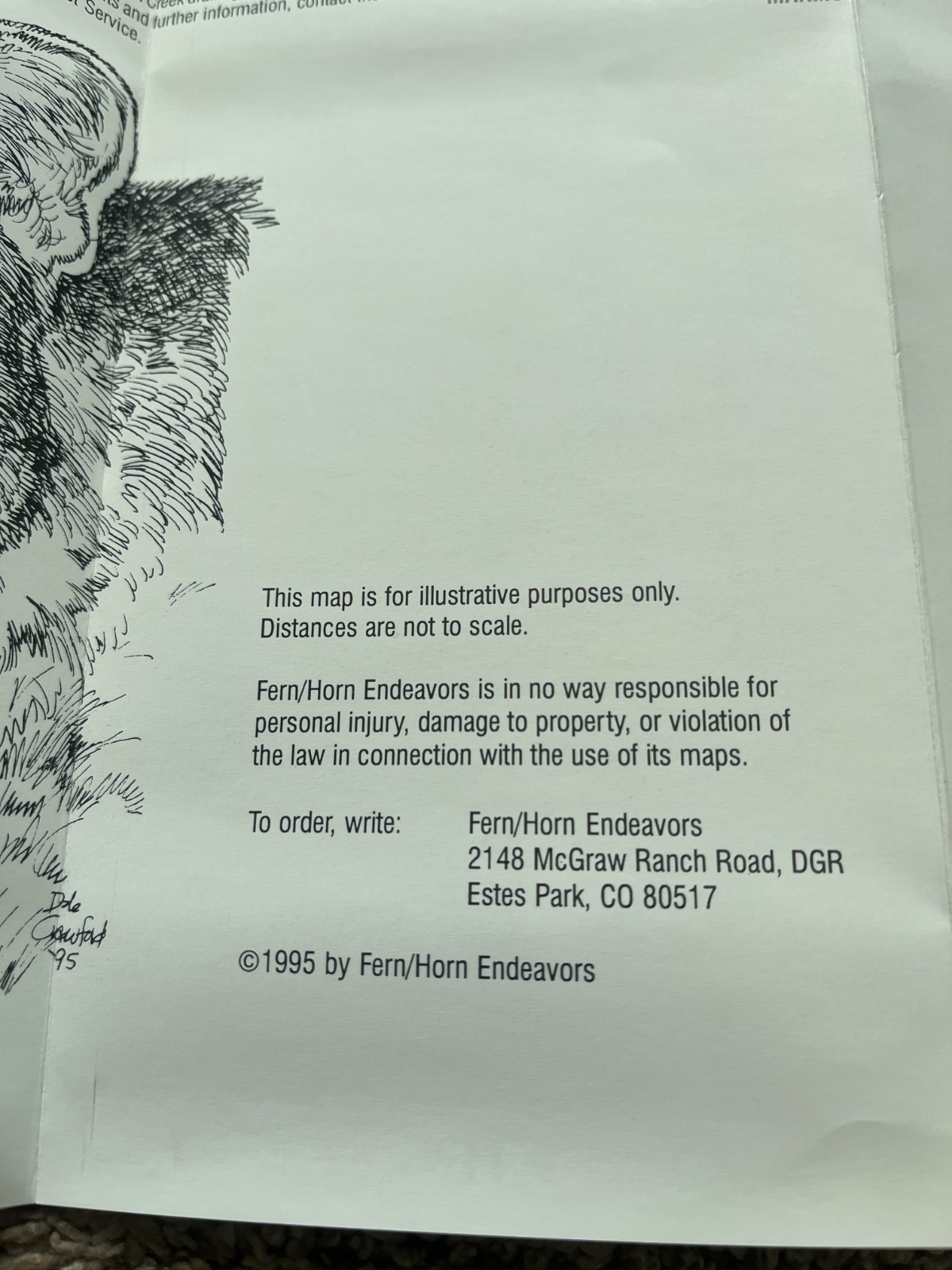 1995 Indian Peaks Illustrated Hiking Map