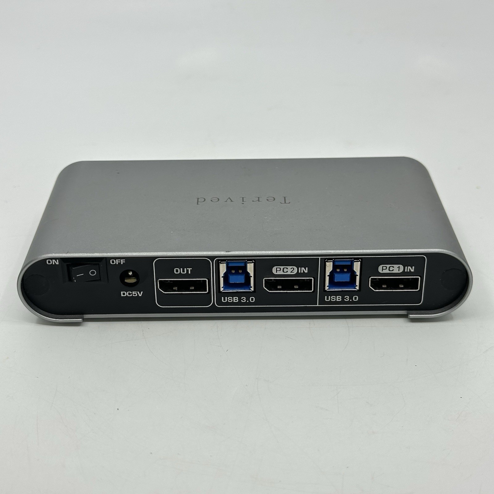Terived 4 Port 2 DP Monitors USB 3.0 Automatic KVM Switch 4 Computers