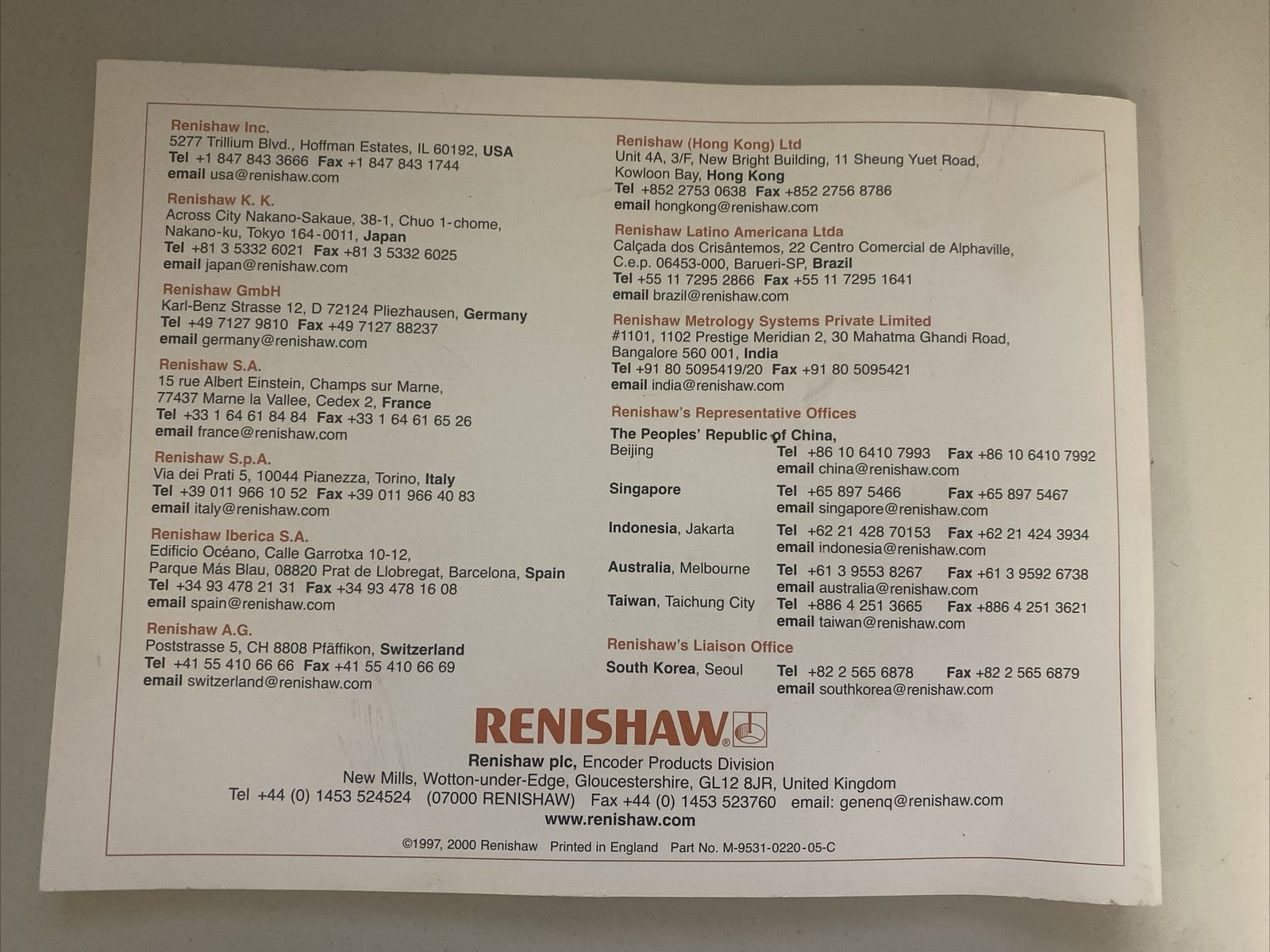 Renishaw RG2 Encoder System RGH22/24/25 READHEADS Installation Guide