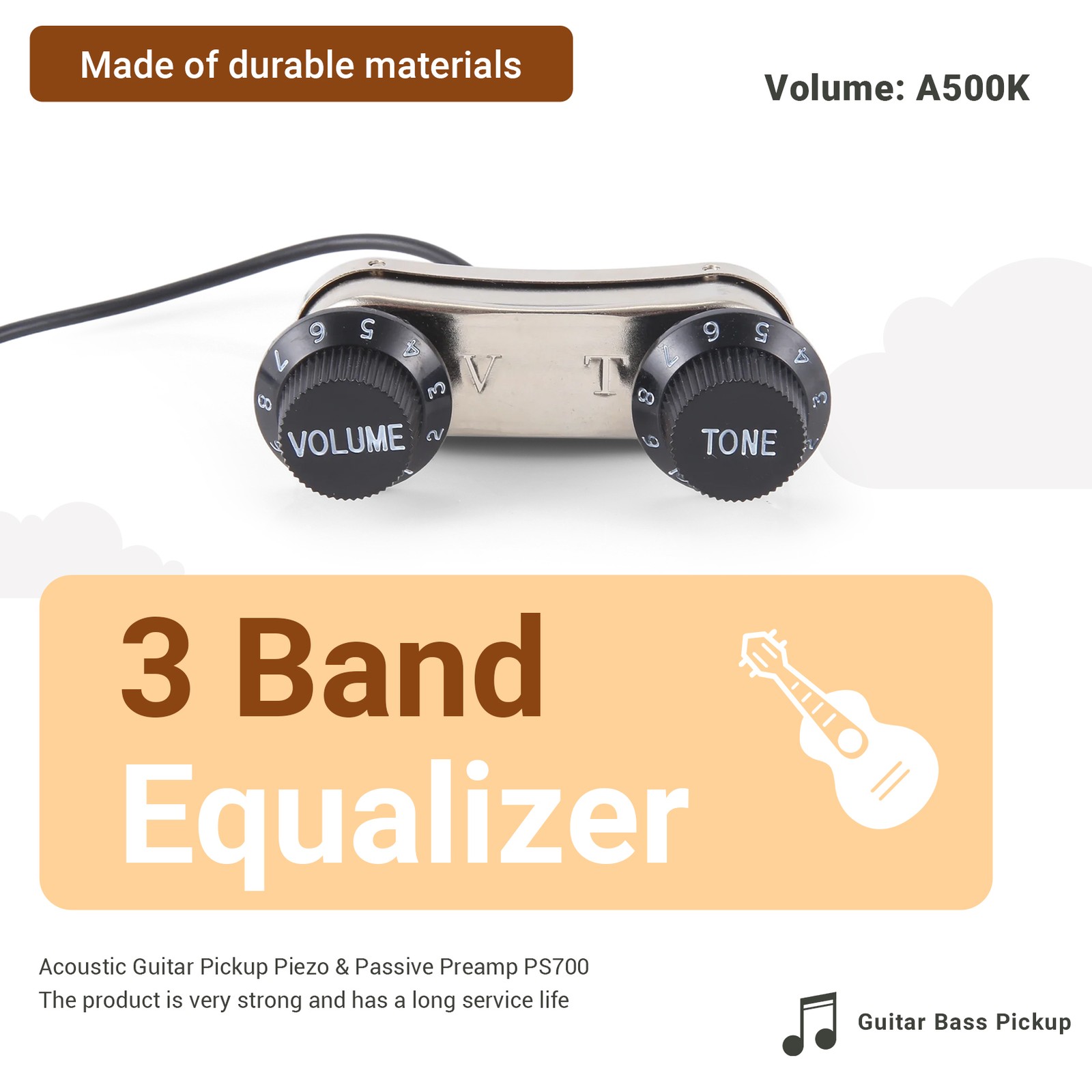 Acoustic Guitar Pickup Piezo & Passive Preamp PS700 E6C12347
