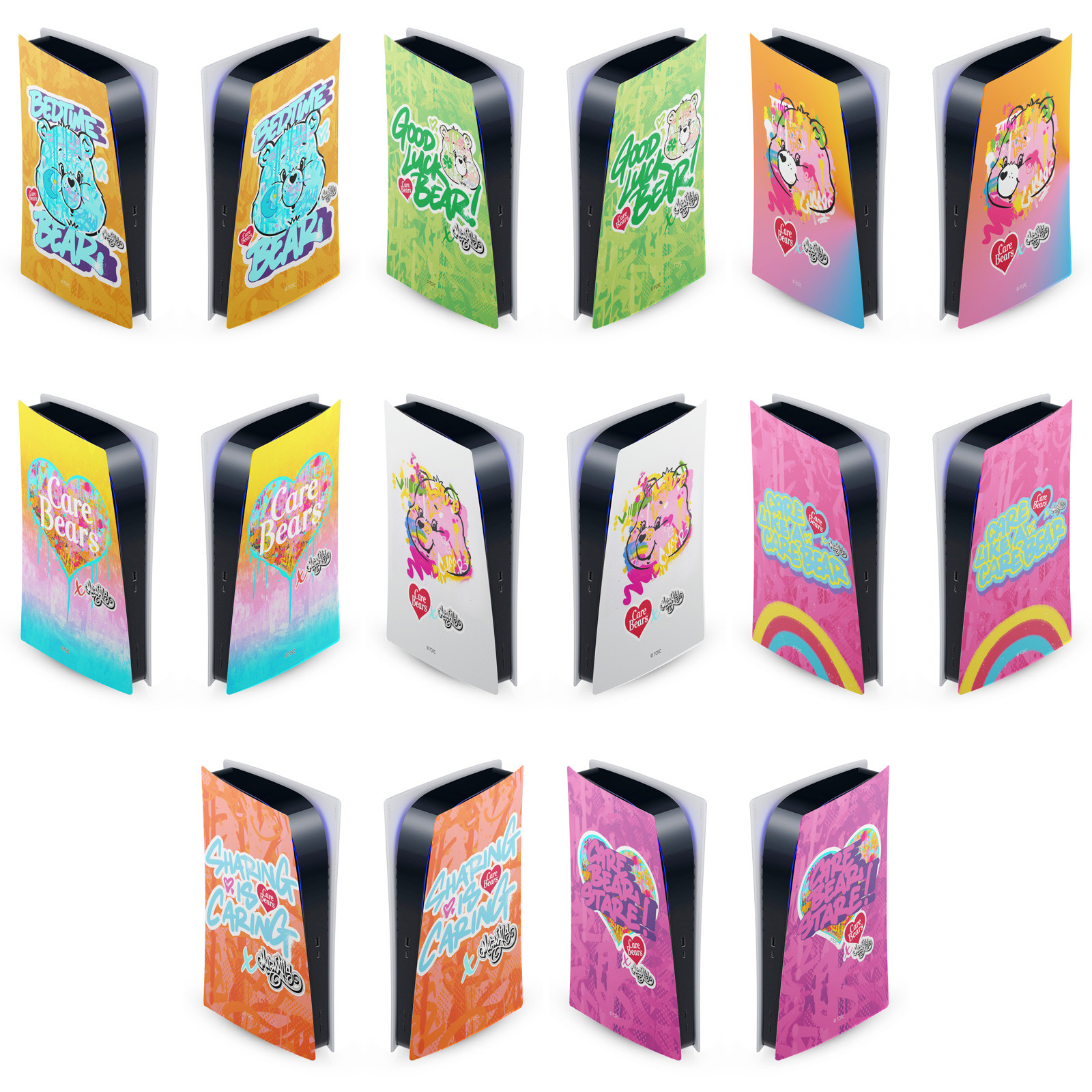 CARE BEARS GRAFFITI BY MURWALLS VINYL SKIN DECAL FOR PS5 DIGITAL EDITION CONSOLE