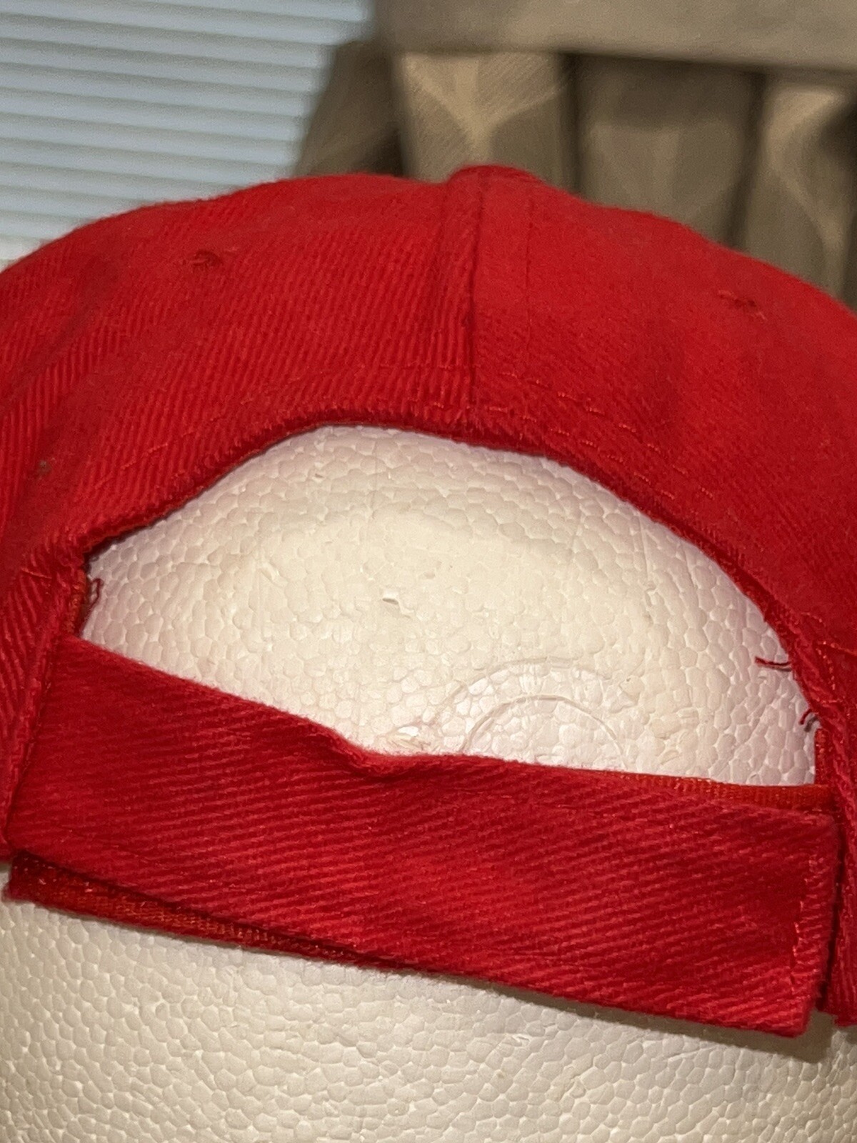 Red Canada hat Cap 2 Red/White Flags with Red Maple Leaves 100% Cotton EUC Adj
