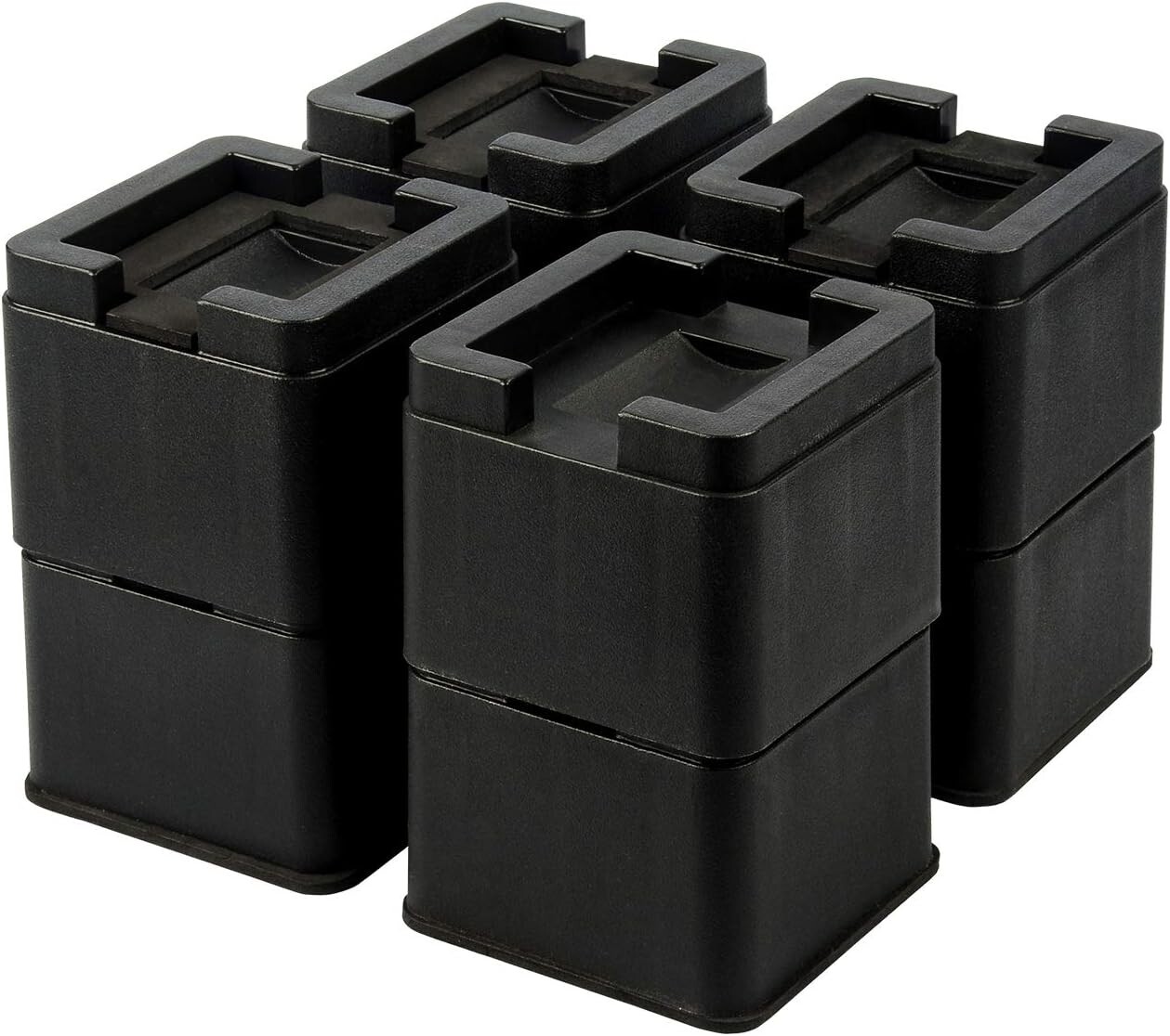 8 Pack of Adjustable Square Bed Risers - Enhance Storage & Accessibility