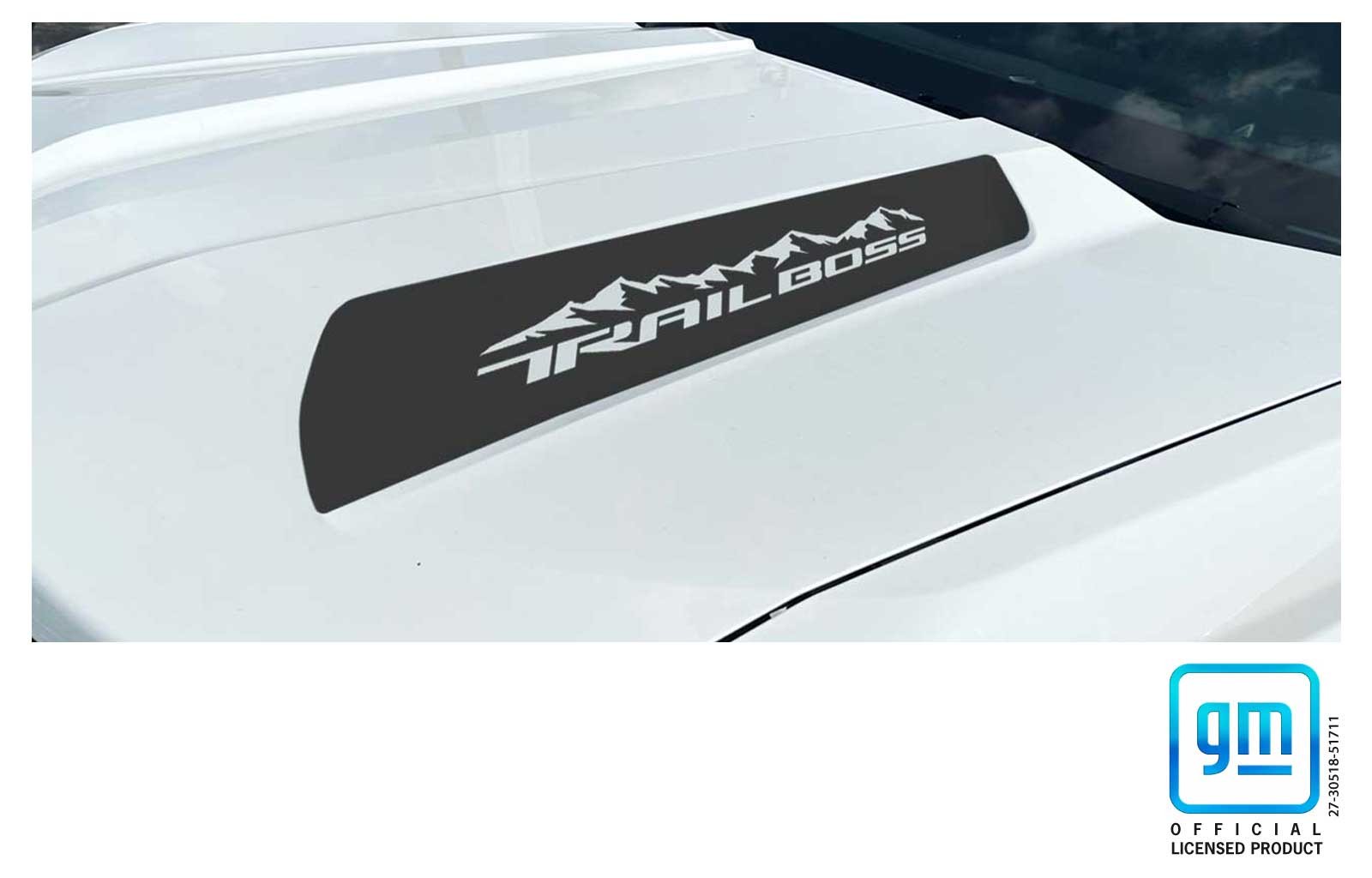 Chevy Colorado Matte Black Trail Boss Mountains Hood Decals 2023-2026 Set of 2