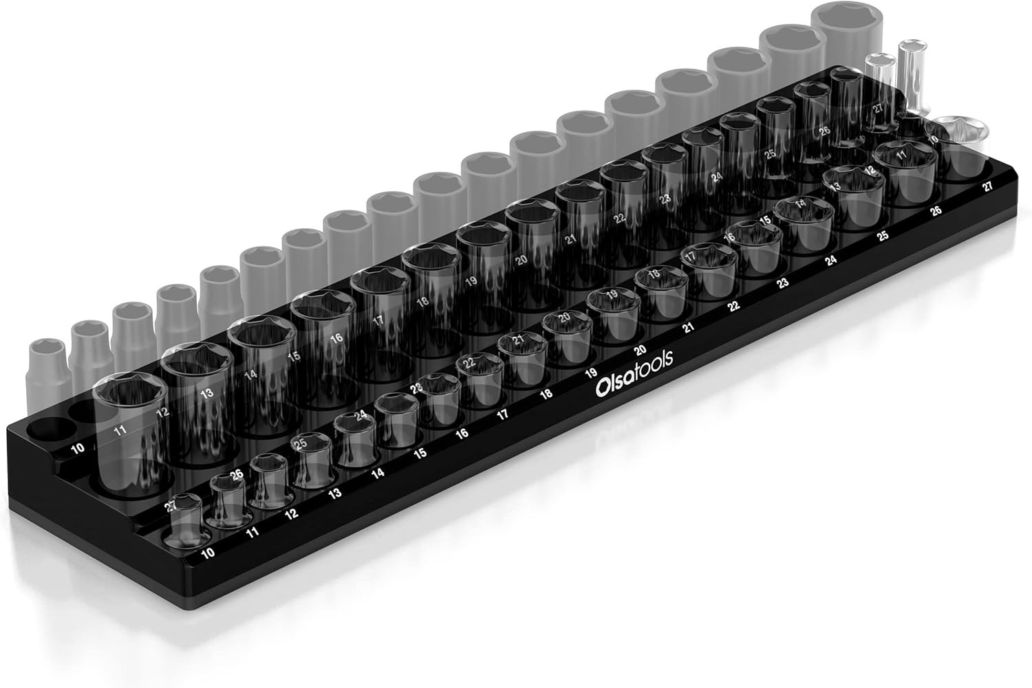 Magnetic Socket Organizer (1/2-Inch Drive, 3 Row) - Magnetic Tool Organizer & So