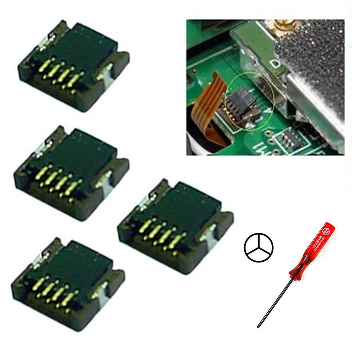 4* NEW P6 Cable Connector Clip fr Touch Screen Repair NDSL DSL DS NDS Lite +T00L