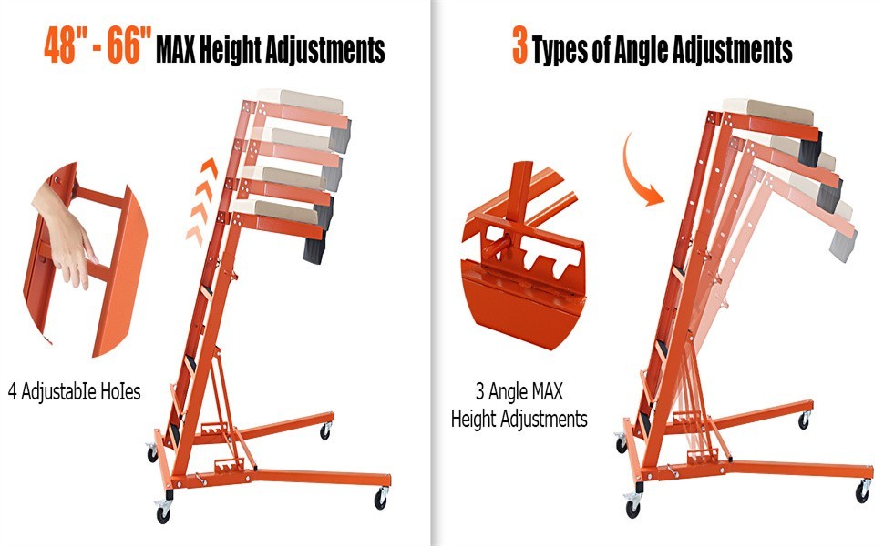 48 to 66 in Adjustable Height Foldable Automotive Engine Topside Rolling Creeper