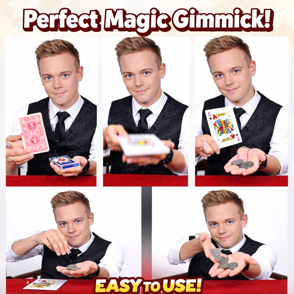 Instant Vanish Deck & Appear - Self Working Visual Effect - Jumbo Card Gimmick