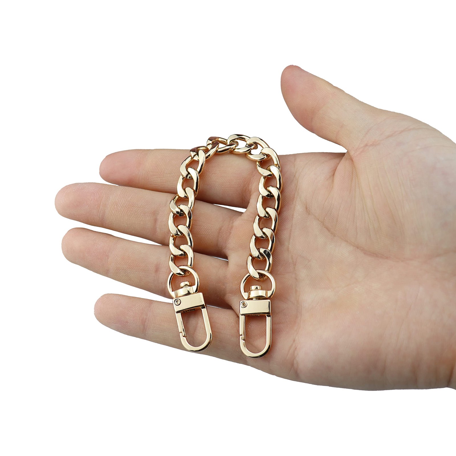 7.9" (20cm) Purse Chain Strap Extender, Sturdy Flat Iron Replacement Chain wi...