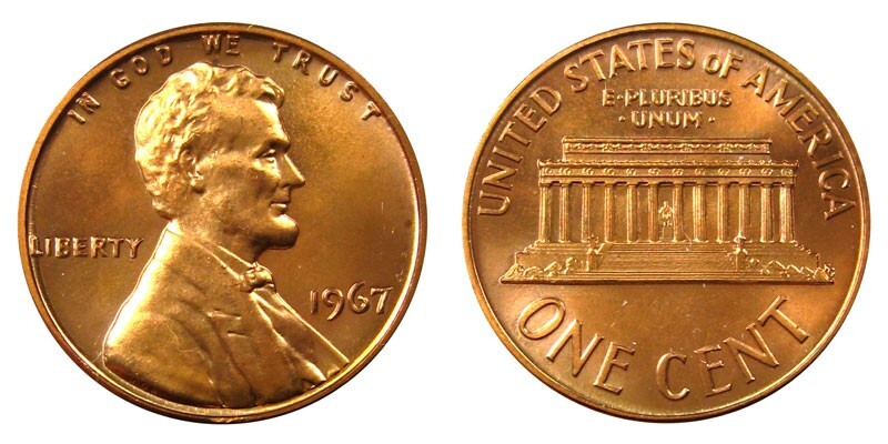 1967-P Lincoln Memorial Cent BU Uncirculated Original Red