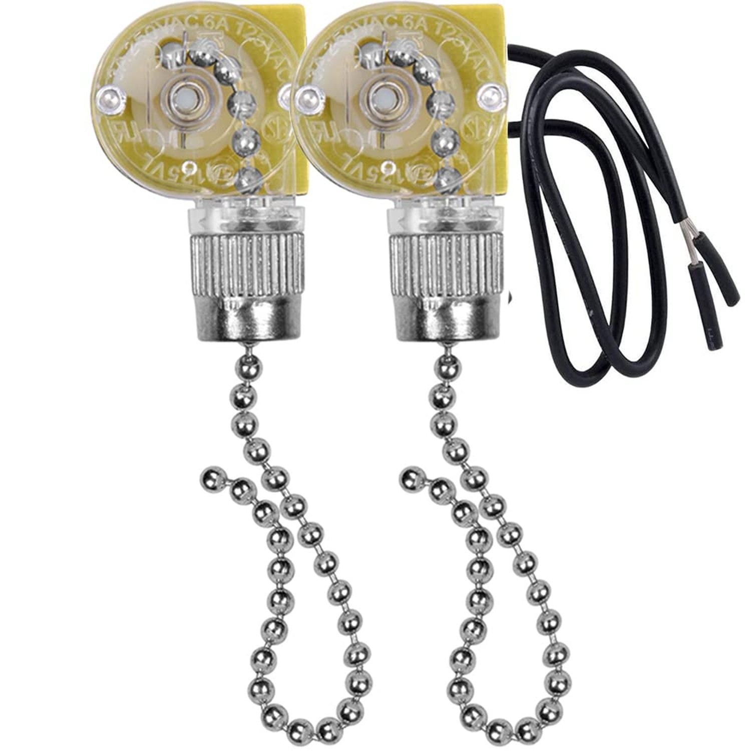 Ceiling Fan Switch Zing Ear ZE-109 Two-Wire Light Switch with Pull Cords for ...