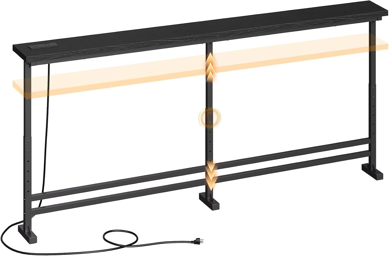 78.7" Console Table with Adjustable Height (27.6"-35.4") and Power Outlet