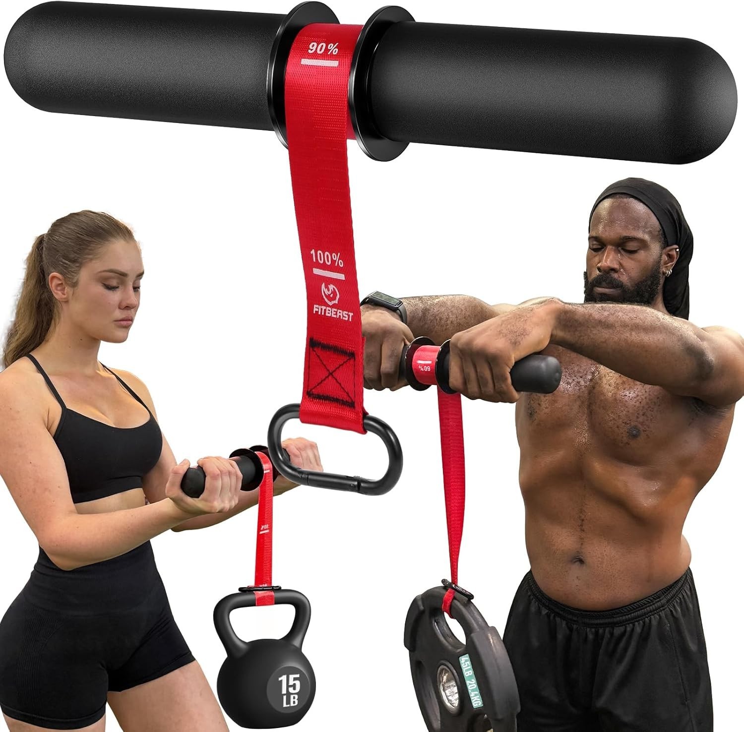 FitBeast Forearm Strengthener & Forearm Exerciser Wrist Roller with Thicker