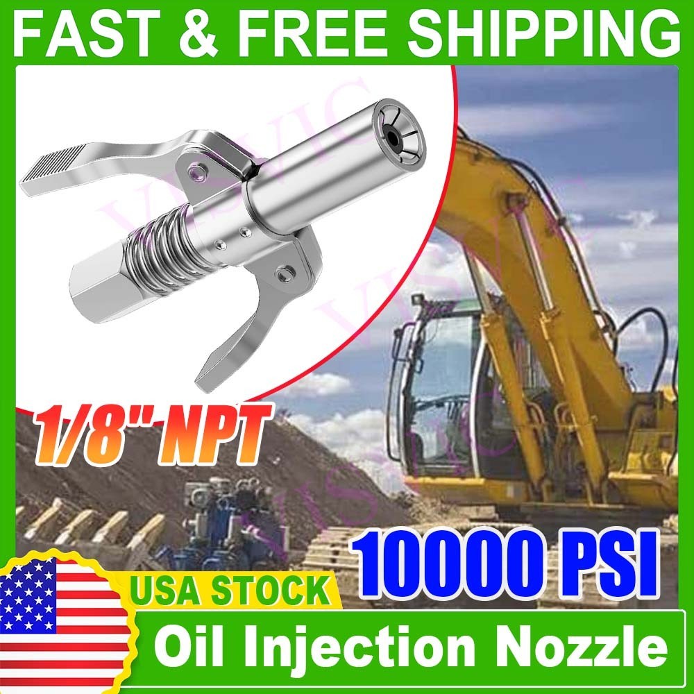 1X Grease Gun Coupler Double Handle High Pressure Quick Release Lock Oil Nozzles