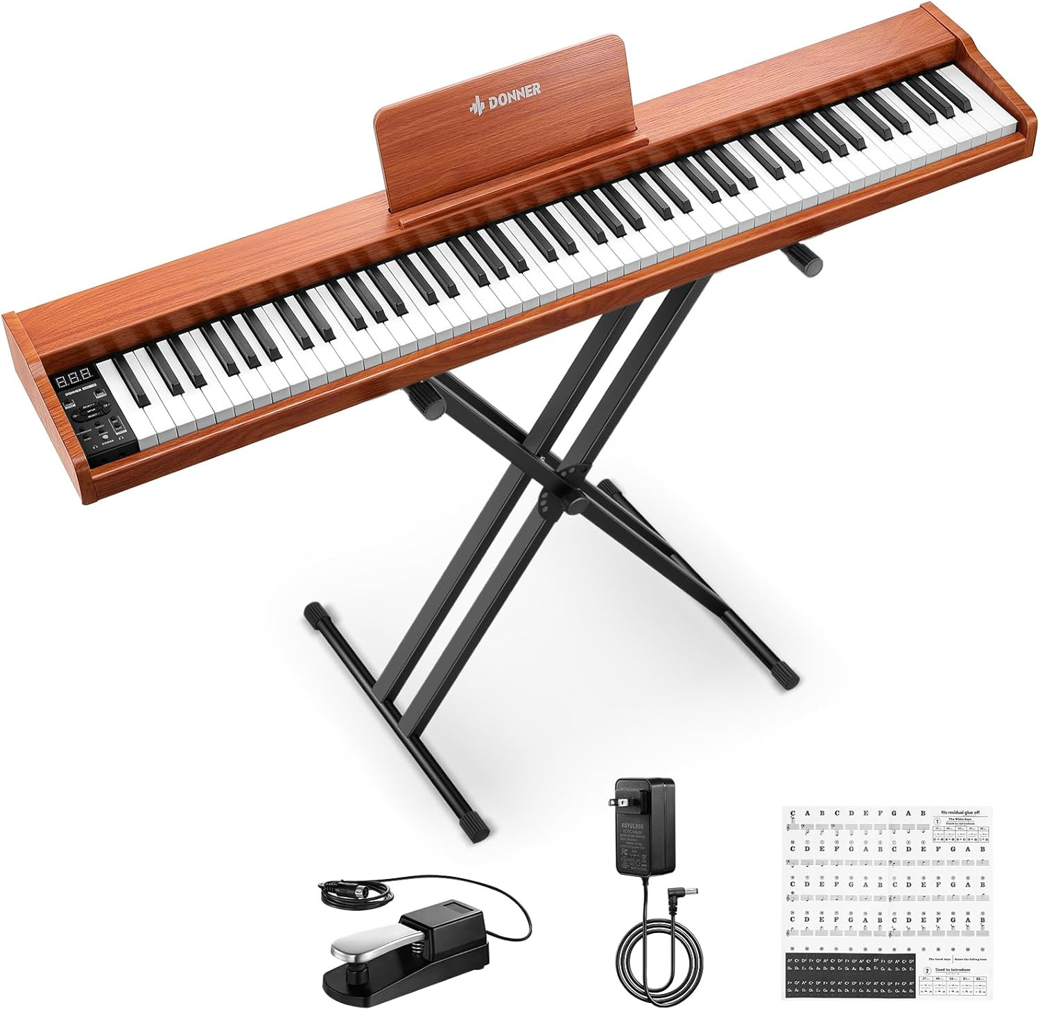Donner DEP-1S Piano Keyboard 88 Keys, Beginner Digital Piano with 88 Key Velocit