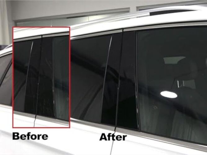 Pillar Post Pre Cut Window Trim Kits in Gloss Black Compatible Gloss (Black)