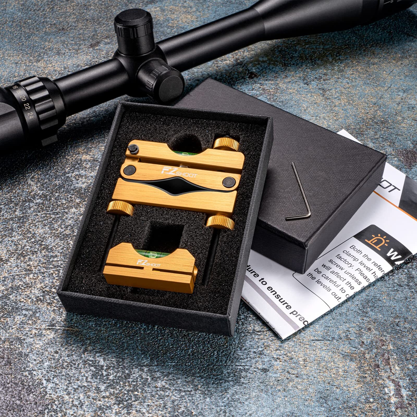 Scope Bubble Level with Magnetic Bottom + Barrel Clamp Scope Leveling Tool Combo