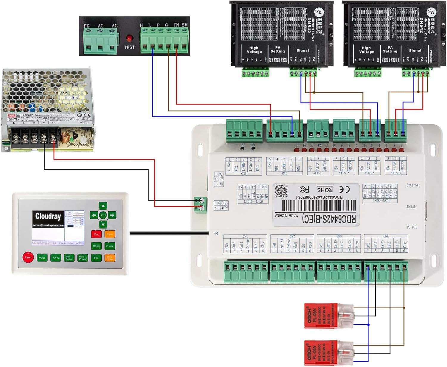 Ruida 6442S Control Panel for CO2 Laser Engraver & Cutter Machine