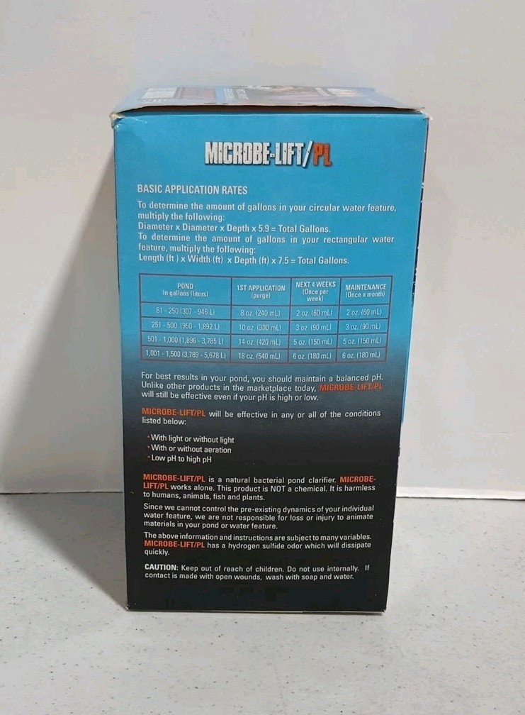 MICROBE-LIFT PL Pond Bacteria and Outdoor Water Garden Cleaner Safe for Live USA