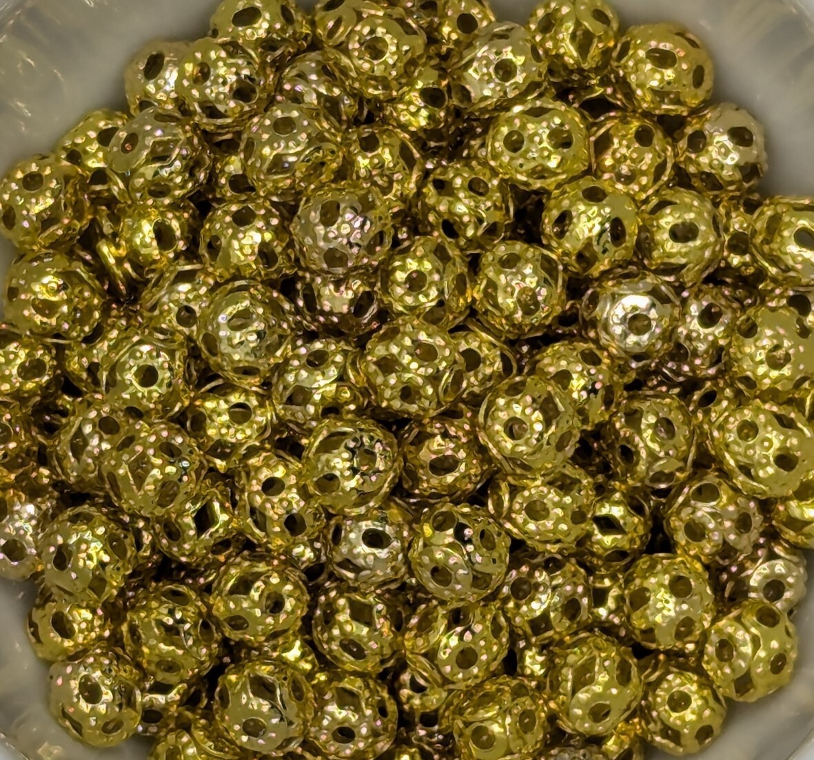 Filigree Beads - Round - G/P - various sizes