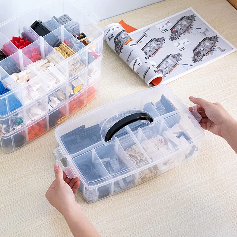 6-Tier Stackable Storage Box 60 Compartments for Crafts Toys Arts