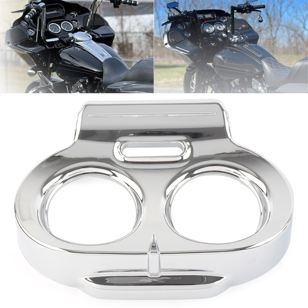 Gauge Cover Nacelle Housing Fairing Fit For Harley Road Glide FLTRX FLTRU Chrome