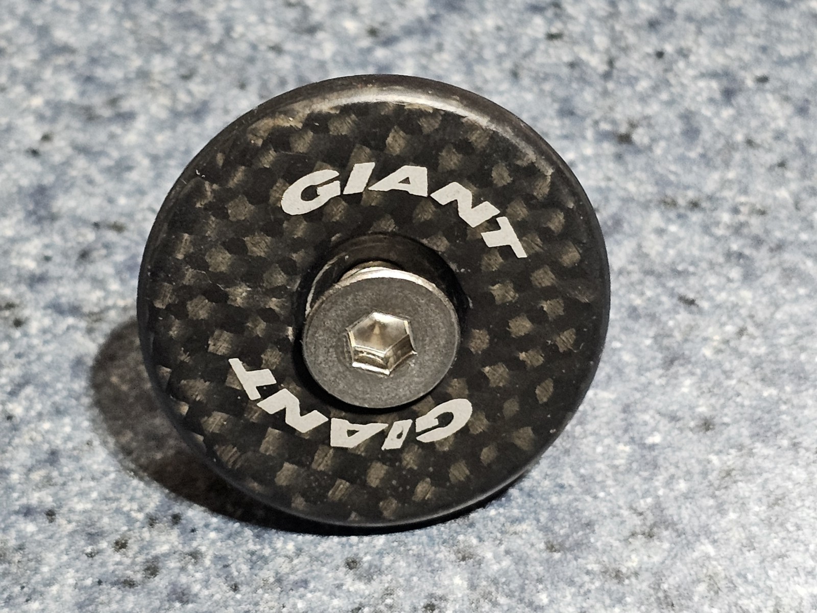 Vintage Giant Carbon Fiber 1-1/8" Threadless Headset Top Cap & Bolt Road MTB