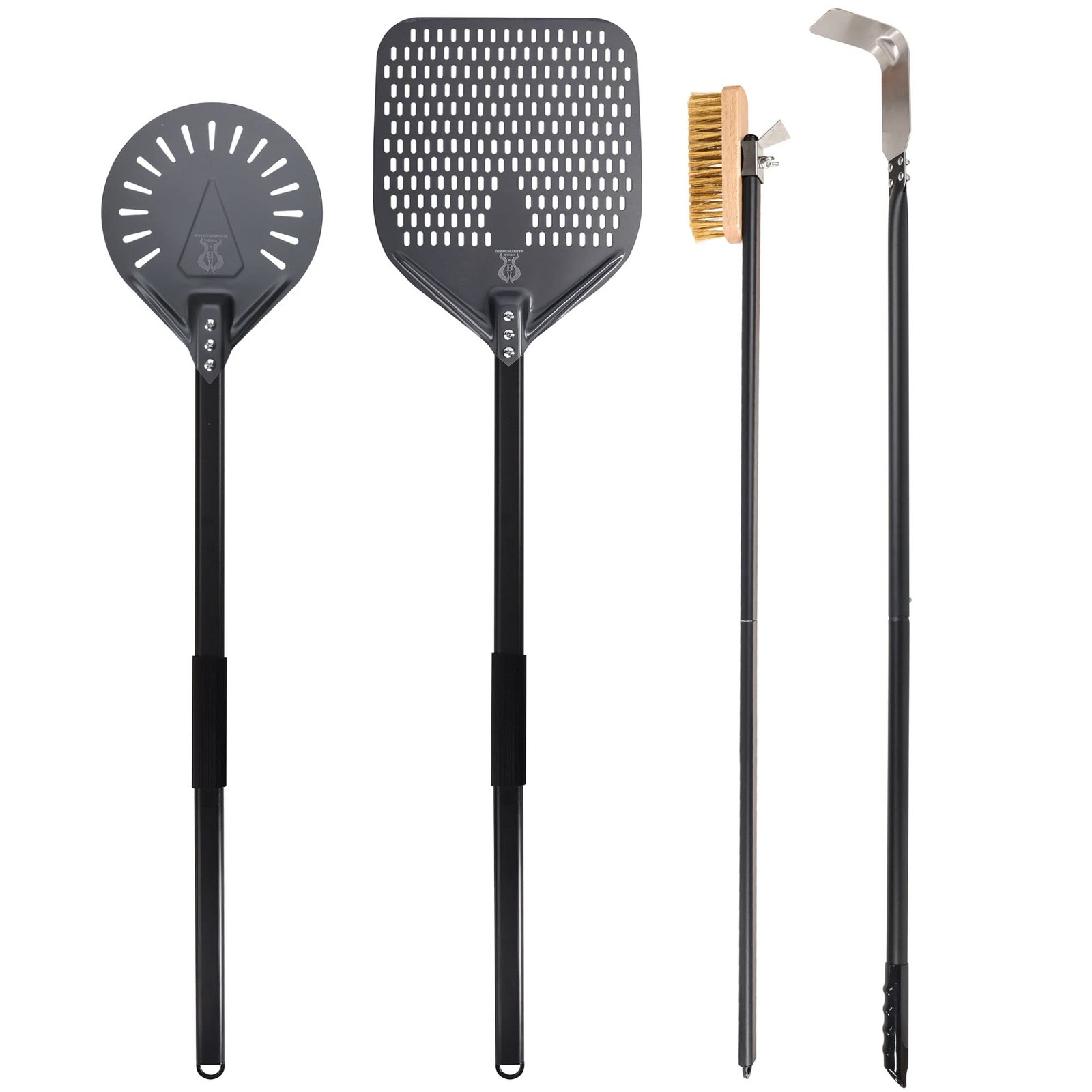 SHANGPEIXUAN Pizza Turning Peel 9 Inch Perforated Pizza Peel and Pizza Brush ...