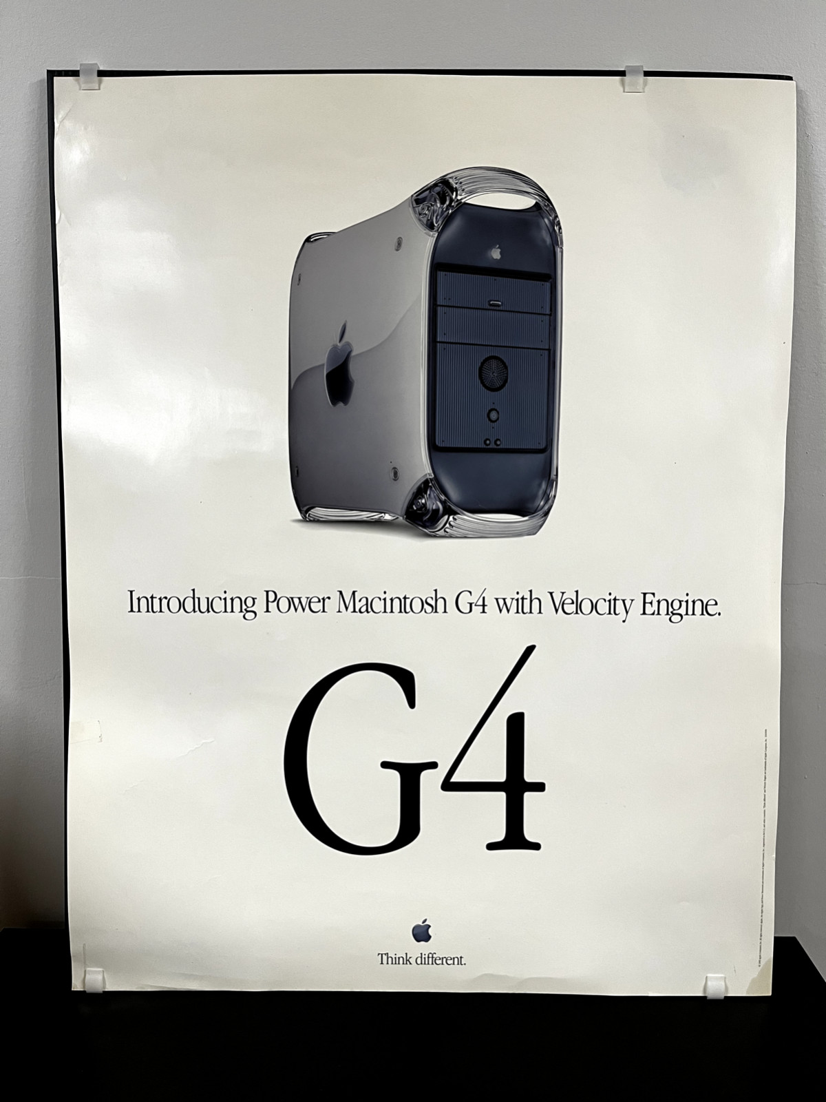 Vintage Apple G4 Velocity Engine Reseller Poster Displayed Think Different