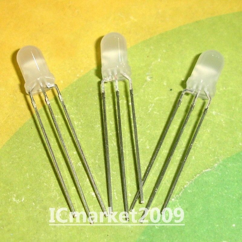 100 PCS Dual Color Led 5mm Green & Red COMMON Cathode 3 Pin